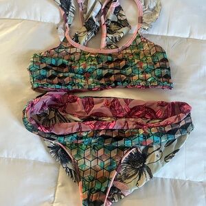 Girls Colorful Geometric Bikini Set